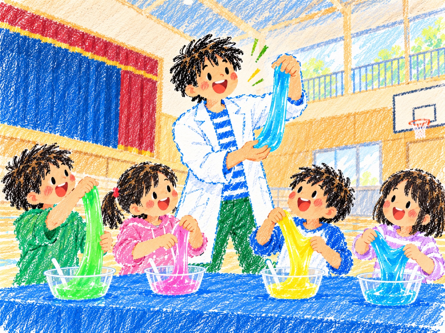 スライム作りワークショップのイメージイラスト